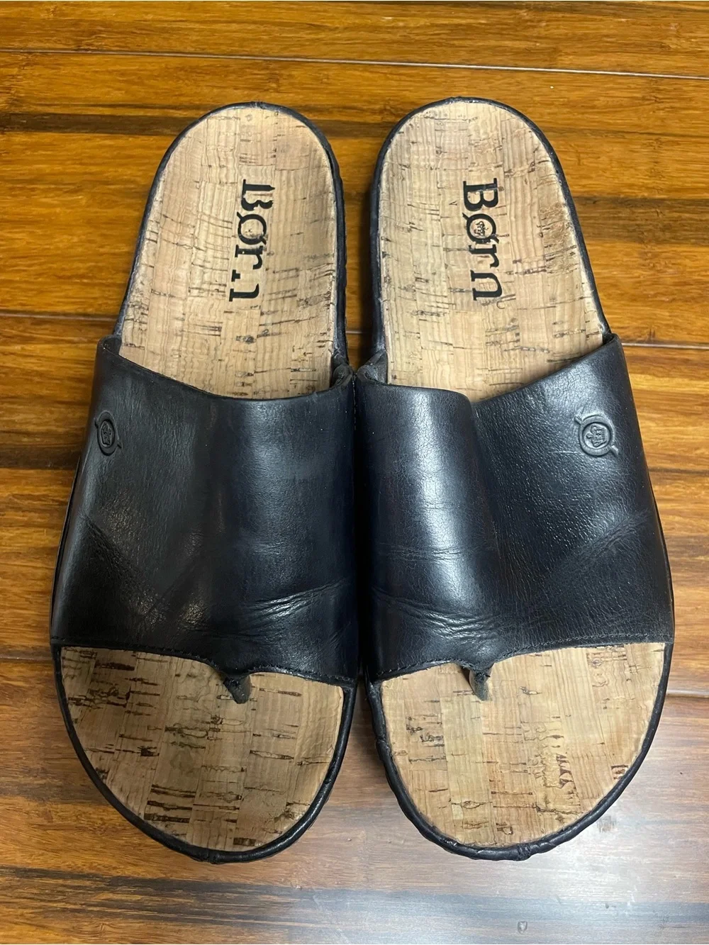 Born Black Leather Men’s Slide Sandals